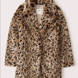 BRAND NEW, NWT - Faux Fur Leopard Print mid length coat